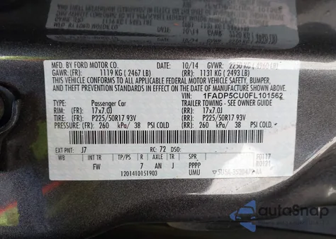 2015 Ford C-Max Energi Sel from USA, damaged, VIN 1FADP5CU0FL101562